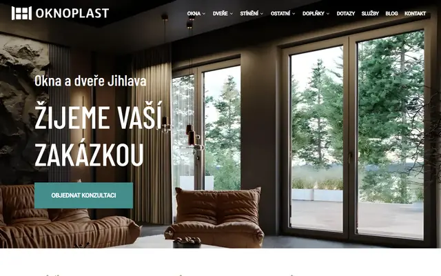Úvodní stránka webu plastovaoknajihlava.cz